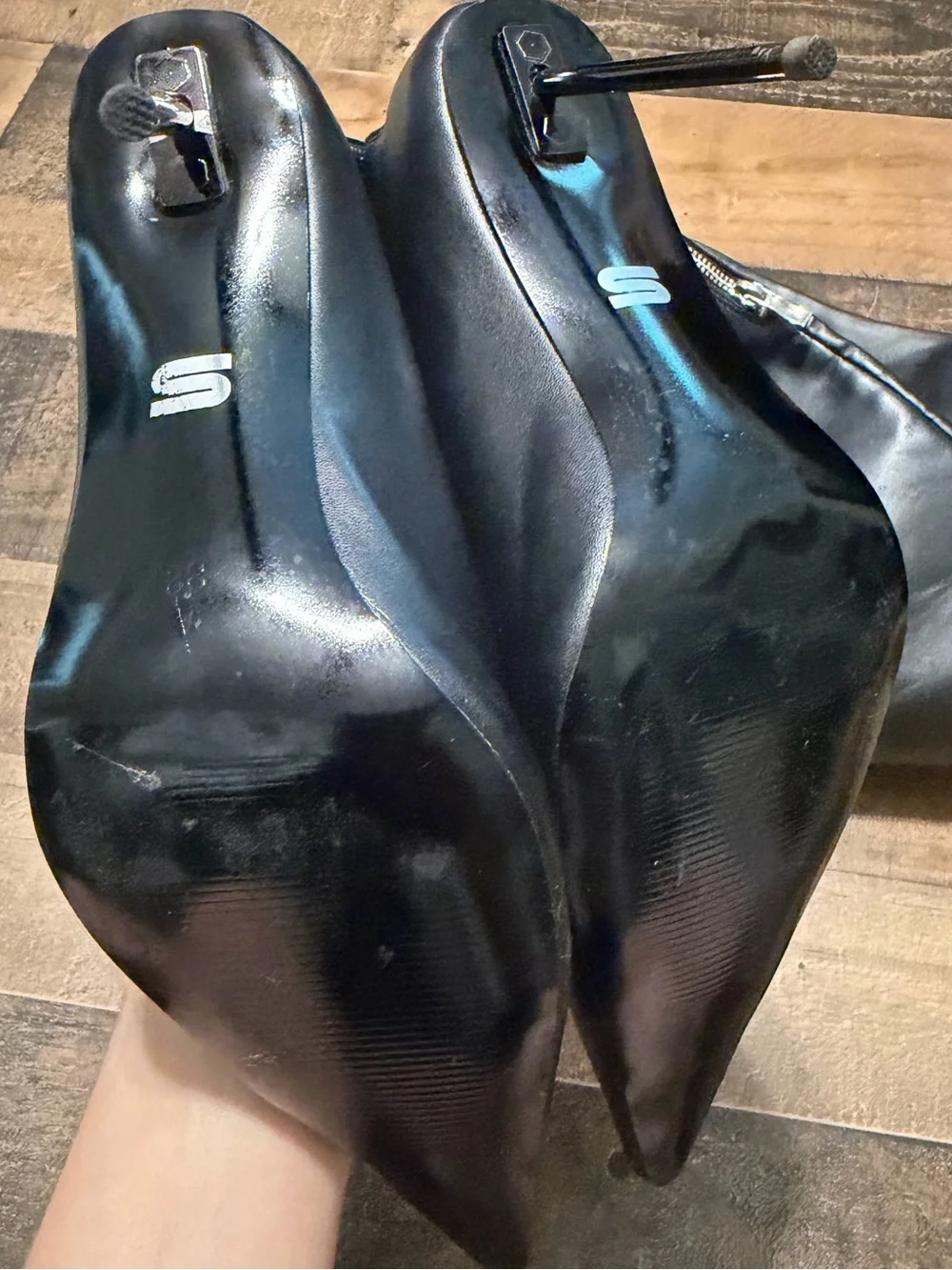 Shane Justin Over-the-Knee Faux Leather Zip Up Boots